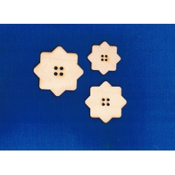 SKLEJKA #3mm Guziki  komplet 3szt  (  średnica :  8cm   6,5cm  5,3cm  )                 nr:20,22,24